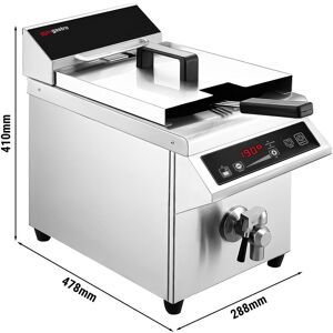 GGM Gastro - Friteuse a induction - 8 litres - 3,5 kW - Robinet de vidange Argent