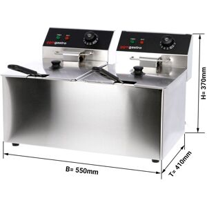 GGM Gastro - Friteuse electrique double - 8+8 litres - 6,5 kW Argent