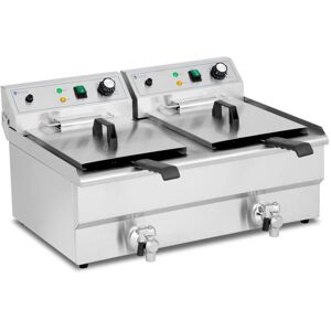 ROYAL CATERING Friteuse Électrique Professionnelle Inox 2 Bacs Restaurant 2 x 16 L 6 000 W - Publicité