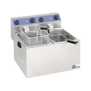 A.C.L - Friteuse Électrique 8L Double Table Mono 230V Sans Vidange avec Zone Froide