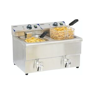 CASSELIN Friteuse électrique avec vanne de vidange 2 x 8 litres Casselin