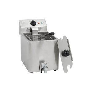 Metro Professional Friteuse GDF3008 , Acier inoxydable, 26.5 x 55.8 x 39 cm, 8 L, 3250 W, avec robinet de vidange, argenté