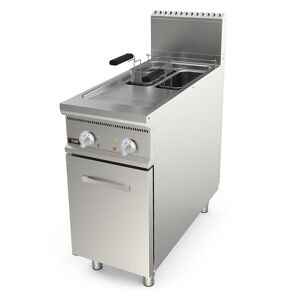 Chefook Friteuse Électrique Professionnelle Sur Meuble Capacité 8 + 8 Lt Profondeur 90 cm