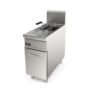 Chefook Friteuse À Gaz Professionnelle Sur Meuble Capacité 8 + 8 Lt Profondeur 90 cm