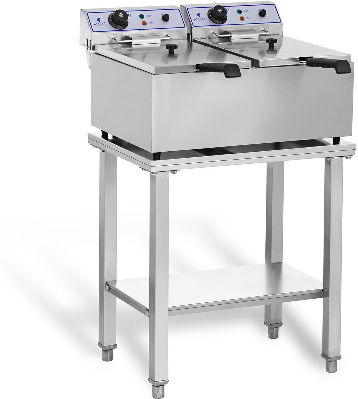 Royal Catering Friteuse électrique - 2 x 17 litres - avec support RCEF-SET2