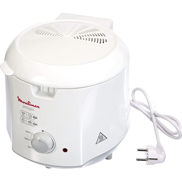 moulinex af2301 friggitrice elettrica capacità 1.2 litri potenza 1000 watt con termostato regolabile colore bianco - af2301