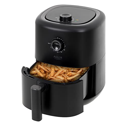 JUNG ADLER AD6310 Airfryer heteluchtfriteuse, 3 liter, friteuse 30 min. timer, automatische uitschakeling, 1300 W, friteuse, heteluchtfriteuse, 23 x 29 x 31,5 cm