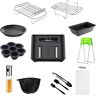 EAIMi Airfryer accessoires, 12 stuks dubbele airfryer accessoires voor Ninja Air Fryer AF500UK & AF400UK & AF451UK & Tower T17088 & AF300UK, Airfryer Racks & Oil Spray Fles & Tools