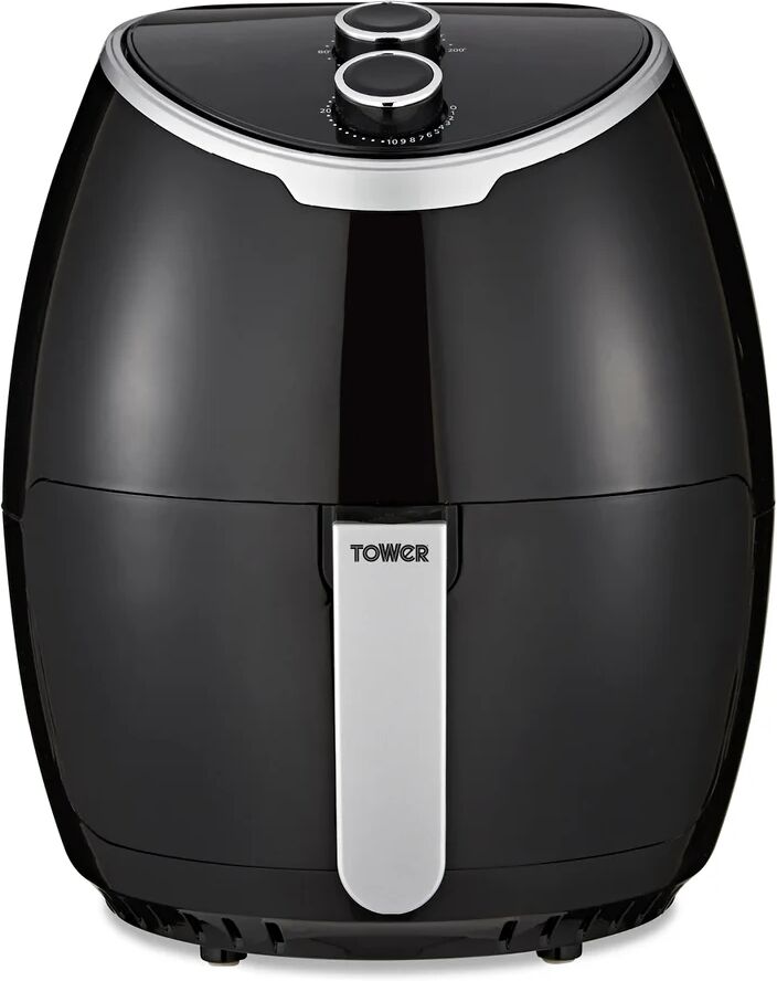 Tower T17061BLK Manual Air Fryer Oven with Rapid Air Circulation and 30 Min Timer, 4 Litre, Black black 33.0 H x 26.5 W x 33.3 D cm