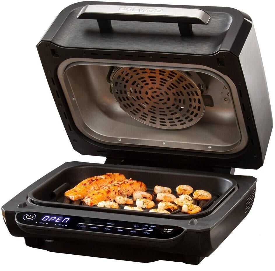 Daewoo 8 In 1 Health Grill Air Fryer 4 Litre Smokeless Cabinet Opening SDA2479GE