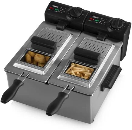 Tower 6 L Tower Dual Basket Deep Fryer Tower  - Size: Small