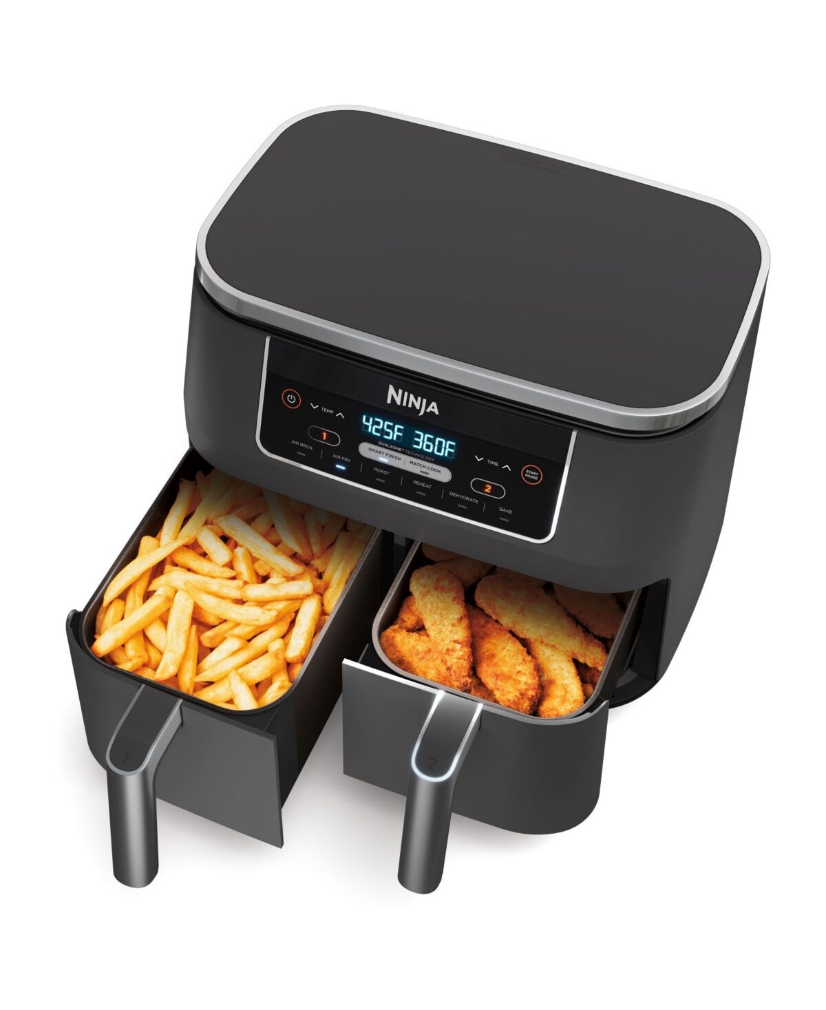 Ninja Foodi DZ201 6-in-1 8 Qt. 2-Basket Air Fryer with DualZone Technology - Black