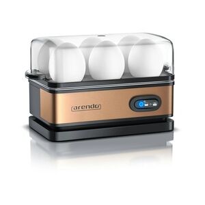 Arendo Eierkocher 6-fach, 400 W, Edelstahl, Warmhaltefunktion, Härtegrad einstellbar, für 6 Eier, Kupfer
