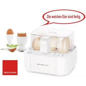 Emerio - Eierkocher EB-115560.12, 6 Eier, 400 Watt, Sprachausgabe, weiß