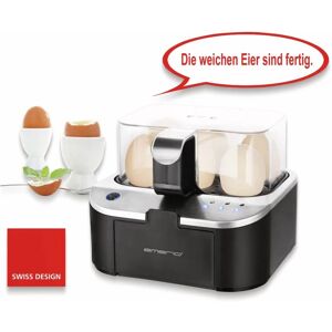 EMERIO Eierkocher EB-123177.1, 6 Eier, 400 Watt, Sprachausgabe, schwarz