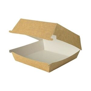 greenbox - Take-away-Burger-Boxen 17,5 x 17,5 x 8 cm, braun-weiß, 100 St.