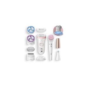 Braun Silk-épil 9 975 Beauty Set, Hvid, Pink, 40 pincetter, LED, Tyskland, 1 SensoFoil