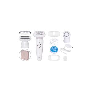 Braun Silk-épil 9 81688637, Hvid, Guld, 40 pincetter, Armhule, Bikini, Front thigh, Indvendige overarme, Eksfoliering, LED, Kina