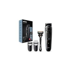 Braun BeardTrimmer 5 BT5341, Vaskbar, Batteri, Sort, Blå