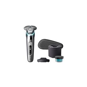 Philips SHAVER Series 9000 S9975/55 Elektrisk shaver til våd og tør barbering med SkinIQ, Rotations shaver, Dual SteelPrecision blades, GroomTribe, SH91, 2 År, Android, iOS