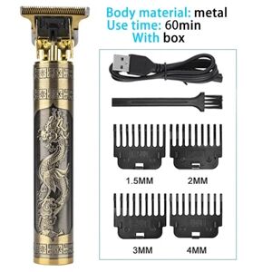 2023 Vintage Body T9 sladdløs elektrisk rakapparat Hårklippningsmaskine til hårklippere til mænd Barber skäggtrimmer USB Metal dragon1