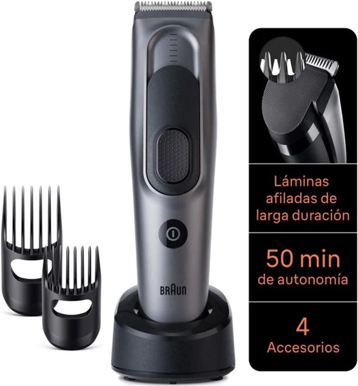 Braun hc7390 cortapelos 4 accesorios recargable cuidado personal