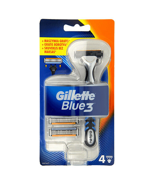 Gillette Blue 3 Razor neljällä vaihtoterällä