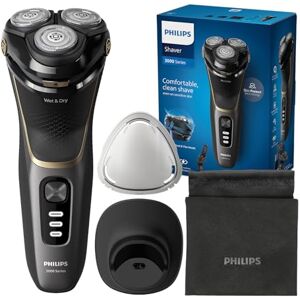 Philips Electric Shaver Series 3000 rasoir électrique Wet & Dry pour hommes avec technologie SkinProtect, Noir, tondeuse rétractable, socle de recharge, housse de voyage (modèle S3342/13) - Publicité