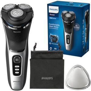 Philips Electric Shaver Series 3000 rasoir électrique Wet & Dry pour hommes avec technologie SkinProtect, couleur Noir, tondeuse rétractable, rasoir sans fil avec housse de voyage (modèle S3241/12) - Publicité