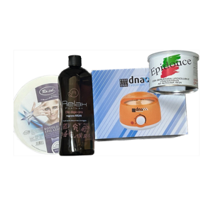 set cera con scaldacera vaso kiepe piu' cera vaso epidouce 400 ml piu' olio lt dopocera relax piu' rotolo depilazione