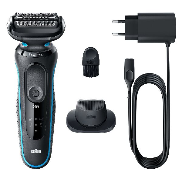 braun 51m1200s  series 5 51-m1200s rasoio trimmer nero, blu