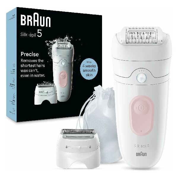 braun se5-030  silk-Ã©pil 5 5-030, epilatore elettrico donna, per una epilazione semplice, bianco/rosa