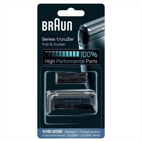 braun testina di ricambio rasoio 10b/20b-nero