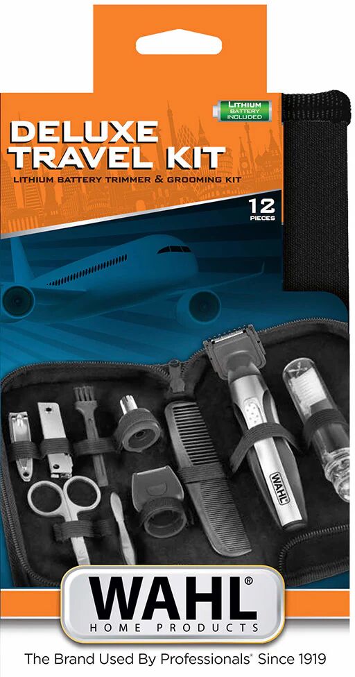 Wahl Travel Kit Deluxe Batteria Nero, Acciaio inossidabile