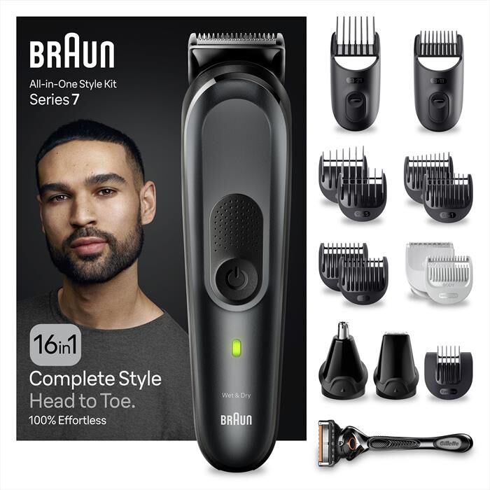 Braun Regolabarba Mgk7470-nero Opaco