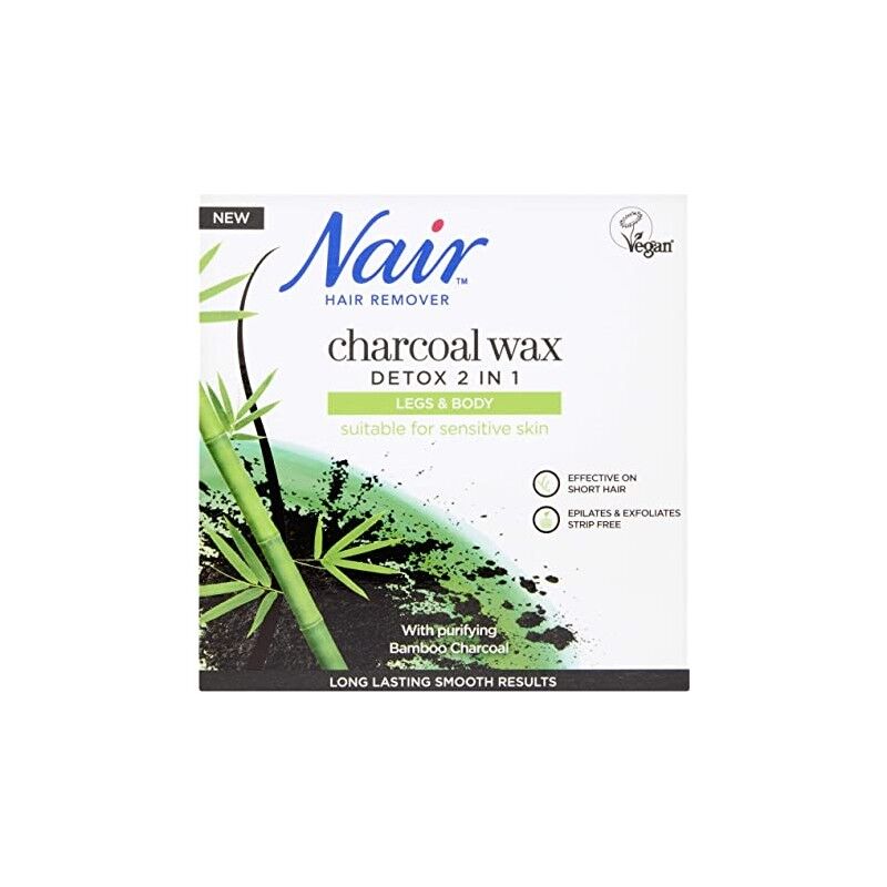 Nair Charcoal Wax 2 In 1 Detox & Hot Wax Legs & Body 380 g Hårfjerning