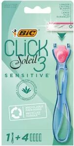 BIC Soleil Click 3 Sensetive barberskraper + 4 hoder