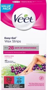 Veet Easy-Gel Wax Strips Body & Legs - 40 stk.