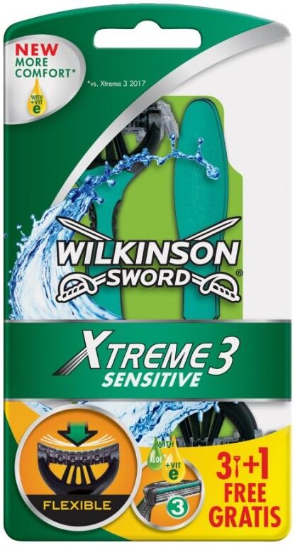 Wilkinson Sword Xtreme 3 Sensitive Razors 3 st + 1 st Rakhyvlar