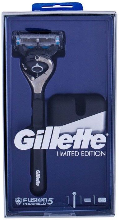 Gillette Fusion5 ProShield Limited Edition Chrome Black Razor & Stand 1 rakhyvel + 1 st Rakhyvlar