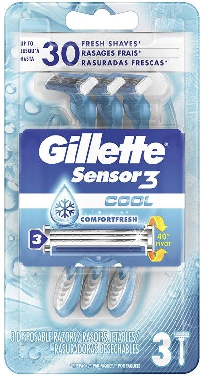 Gillette Sensor3 Cool Disposable Razors 3 st Eng&aring;ngsrakhyvlar