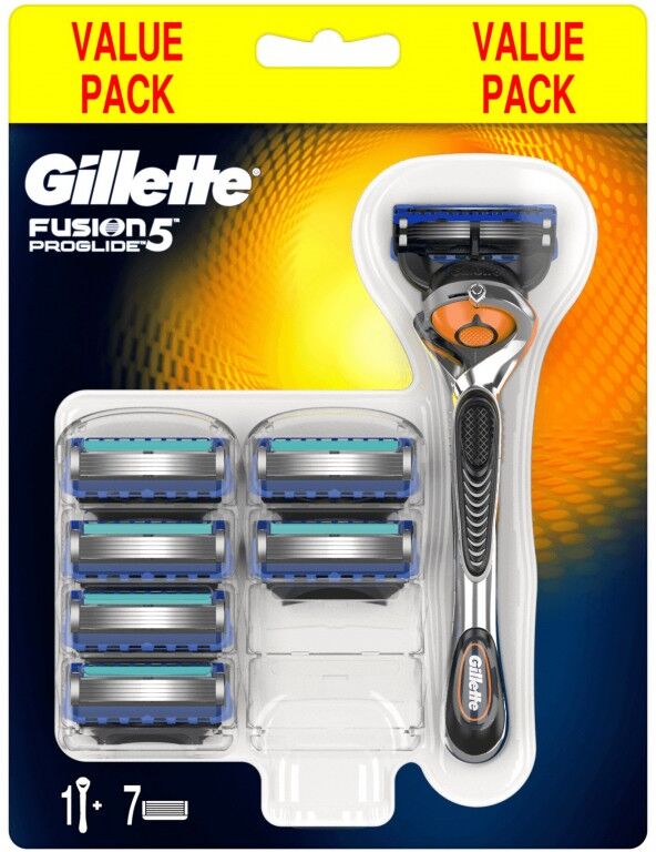 Gillette Fusion 5 Proglide Razor & Razor Blades 1 st + 7 st Rakhyvlar