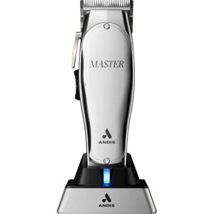 Andis 12665 Professional Master Corded/Cordless Hair Trimmer, Adjustable Carbon Steel Blade Hair Clipper for Close Cutting, Silver