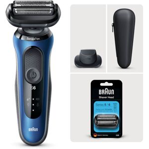 Braun Series 6 Electric Shaver with Precision Trimmer and Shaver Head Replacement Bundle