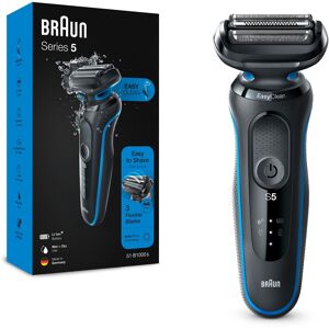 Braun Series 5 51-B1000s Electric Shaver for Men  EasyClean  Wet & Dry  Rechargeable  Cordless Foil Razor  Blue