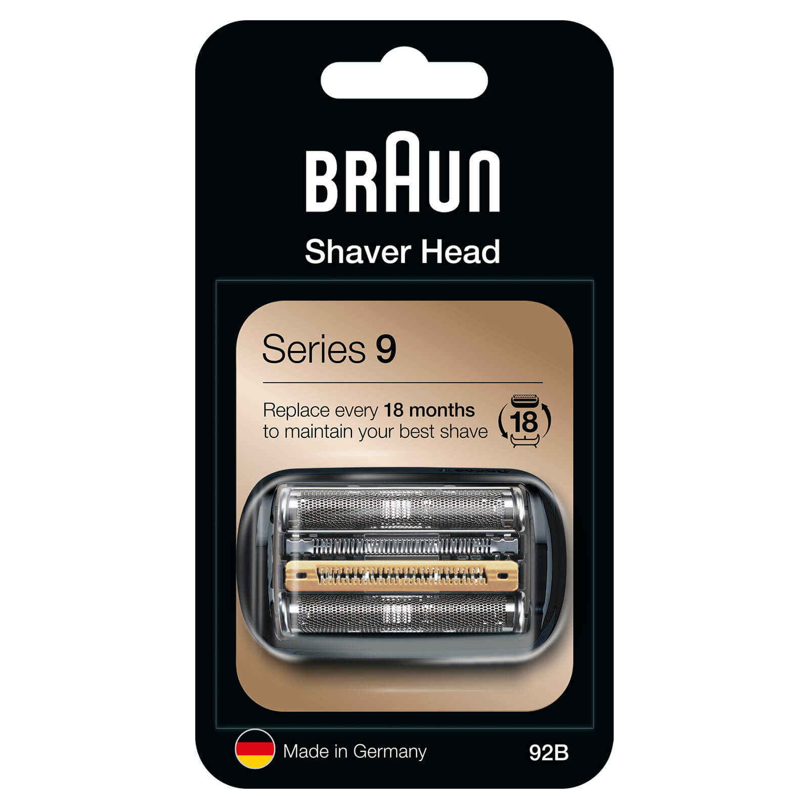 Braun Series 9 92B Electric Shaver Head Replacement - Black