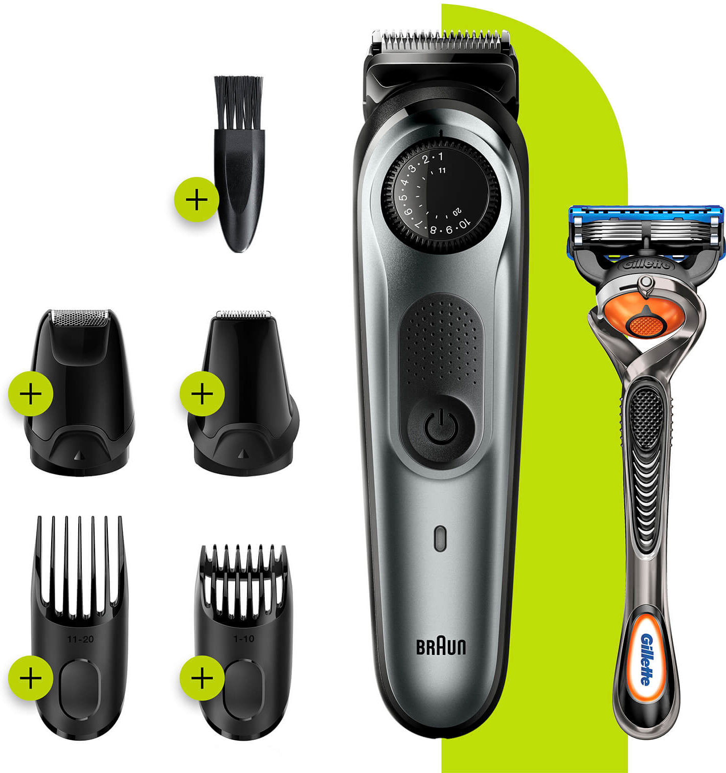 Braun Beard Trimmer 7 - 4 Attachments - 4 Attachments + Gillette Razor