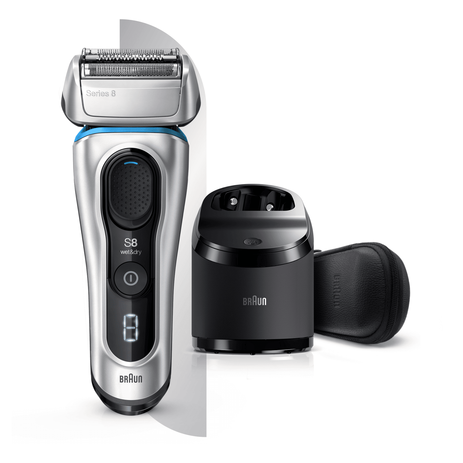 Braun Series 8 Electric Shaver - SmartCare Centre + Leather Case