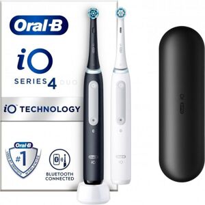 Oral-B iO Series 4 Duo Voksen Vibrerende tandbørste Sort, Hvid