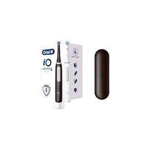 Braun Oral-B iO 4 Black &  White elektrisk tandbørste, dobbeltramme, sort / hvid
